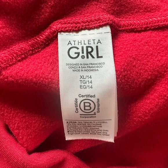 Athleta Girl Red Crewneck Sweatshirt Size XL/14 - Picture 3 of 5